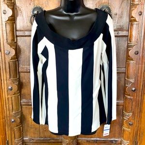INC NWT Modern Mix Black and White Stripes Size XL